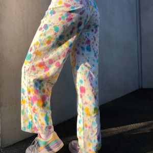 Shekou ‘Painted Love’ XXS High Waist Wide Leg Jean